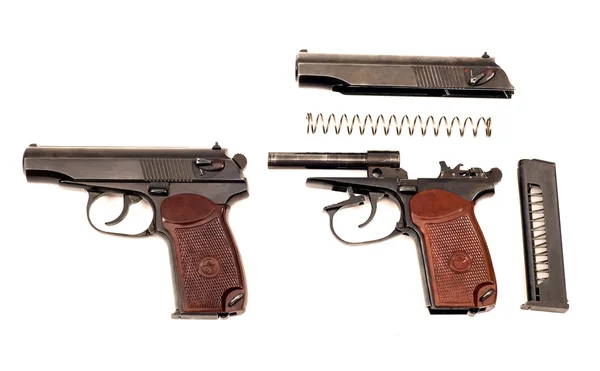 Russian disassembled handgun — Stock Photo, Image