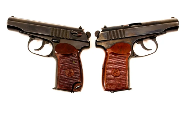 Zwei russische 9mm Handfeuerwaffen — Stockfoto