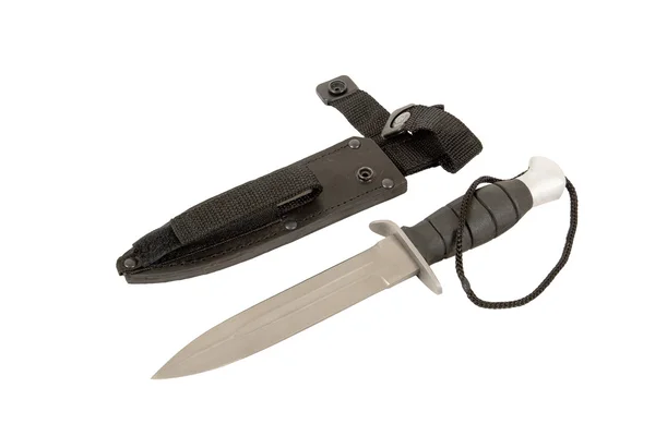 Military knife and scabbard — Stock Photo, Image