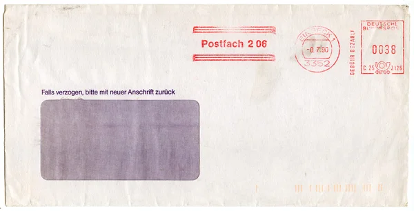 Used envelope with postage stamps — Stock Photo, Image