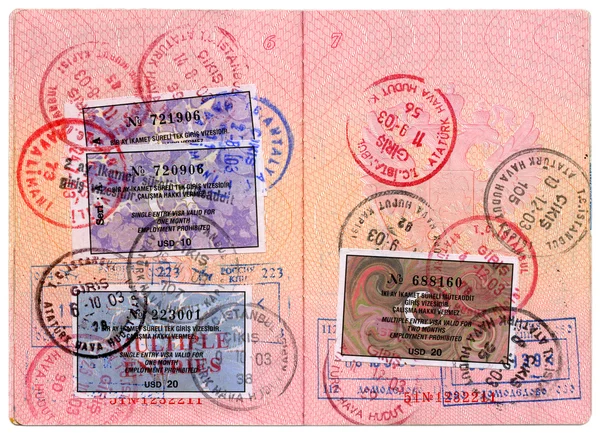 Паспорт штампів — стокове фото