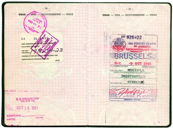 Old Belgian passport. — Zdjęcie stockowe