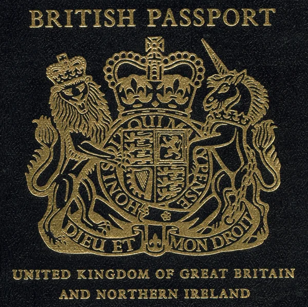 Fragment de vieux passeport britannique — Photo