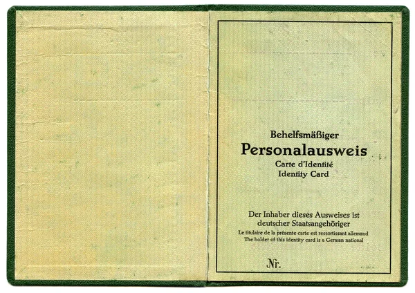 Old German Identity Card — Stock Photo, Image