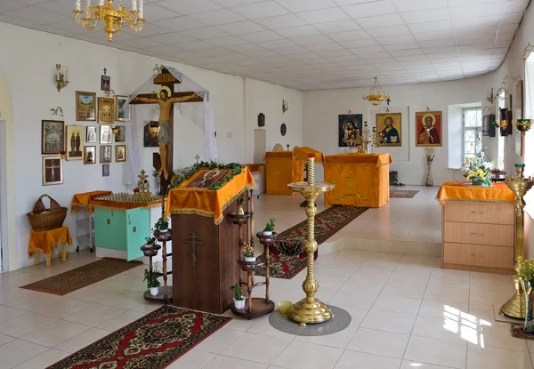 Interior of russian orthodox church — Stock Photo, Image
