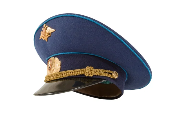 Orosz katonai tiszti sapkát visel — Stock Fotó