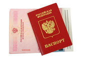 ruský pas na bílém pozadí