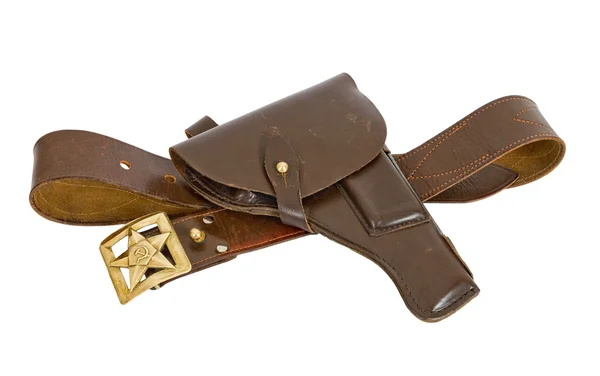 Cinturón viejo y funda — Foto de Stock
