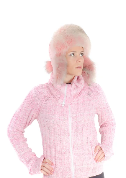 Beutiful woman in pink — Stock Photo, Image