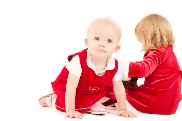 Twee cristmas baby meisjes — Stockfoto