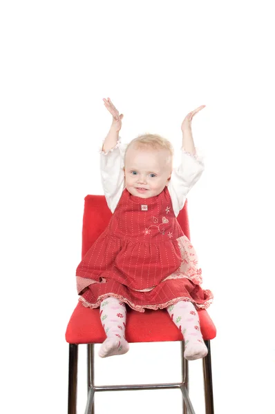 Младенец на стуле — стоковое фото