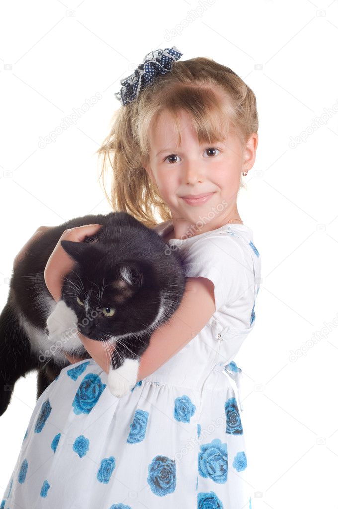 Girl and cat — Stock Photo © anytka 1146737