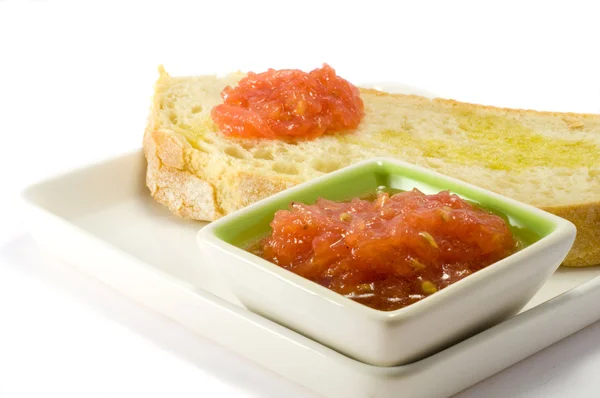 stock image Bread with tomato