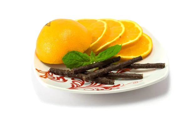Narancs, menta, cocolate — Stock Fotó