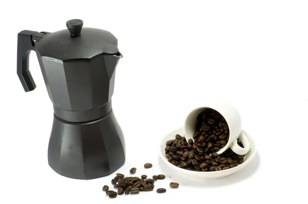 咖啡和咖啡机 免版税图库图片