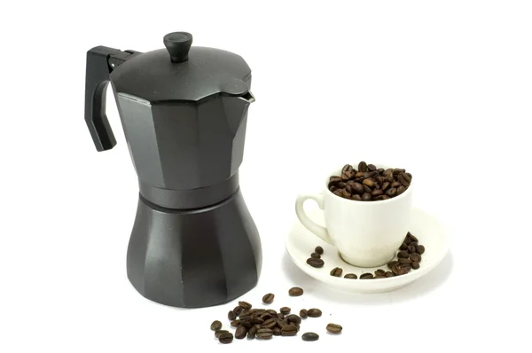 咖啡和咖啡机 图库图片
