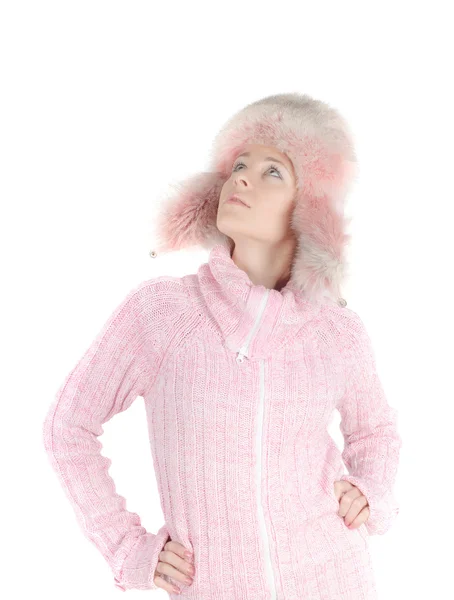 Beutiful woman in pink — Stock Photo, Image
