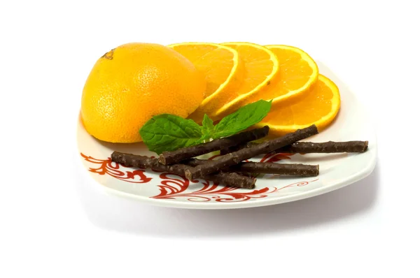 Orange, mint, cocolate — Stock Photo, Image