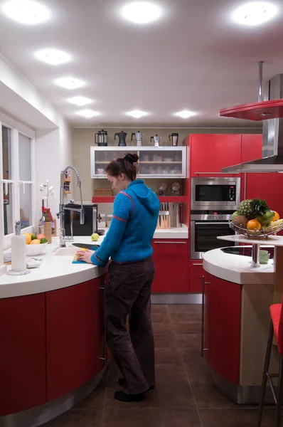 Kırmızı mutfak — Stok fotoğraf