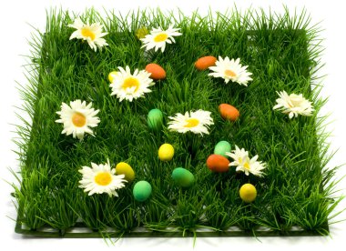 Easter grass and eggs clipart