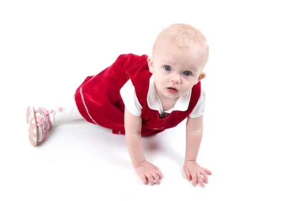 Baby sitter på golvet — Stockfoto