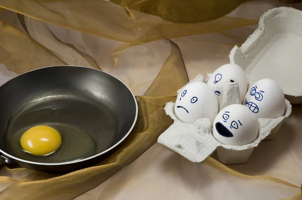 Unglückliche Eier — Stockfoto