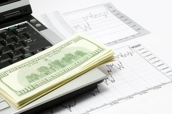 Dollars and notebook — Stock Photo, Image