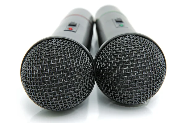 Černý mikrofony — Stock fotografie