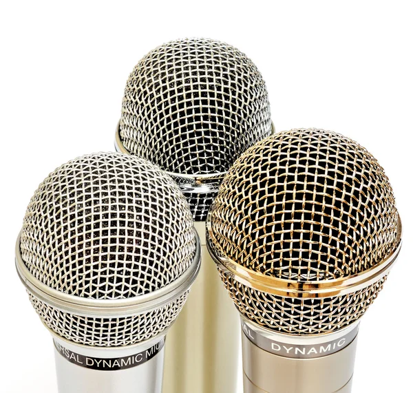 Micrófonos de oro y plata —  Fotos de Stock