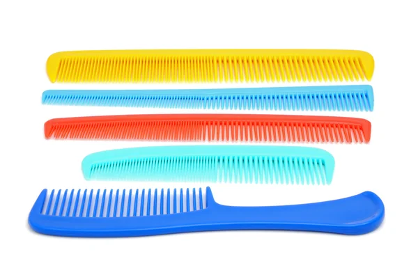 Cinco escovas de cabelo — Fotografia de Stock