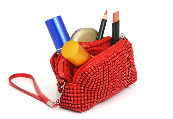 Handväska med kosmetika — Stockfoto