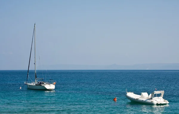 Yacht and boat. Adriatic Sea — Stock Photo, Image