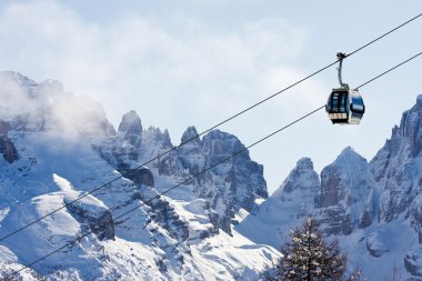 Kayak tesisi madonna di campiglio. İtalya