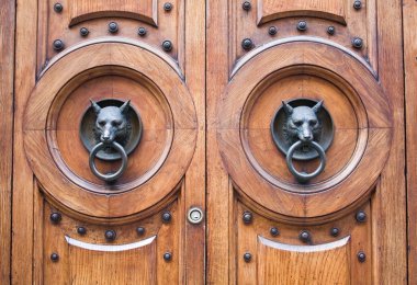 Door with a wolf head clipart