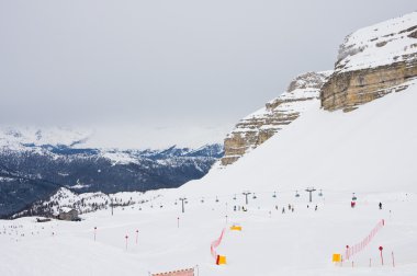 Kayak tesisi madonna di campiglio. İtalya