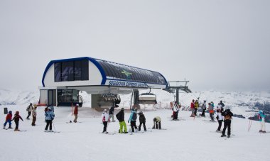 Kayak tesisi madonna di campiglio. İtalya