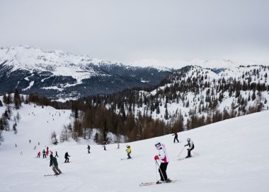 Kayak tesisi madonna di campiglio. İtalya