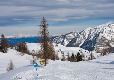 Kayak tesisi madonna di campiglio. İtalya