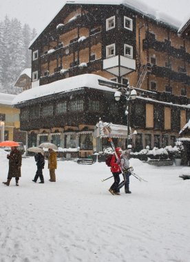 Kayak tesisi madonna di campiglio. İtalya