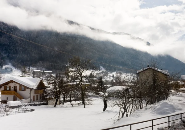 Vinterlandskab. Dolomitterne, Italien - Stock-foto
