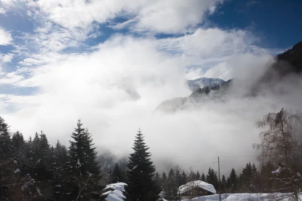 Zimní krajina. Dolomity, Itálie — Stock fotografie