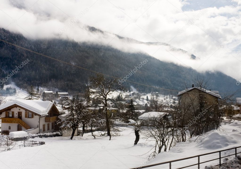 Winter landscape. Dolomites, Italy