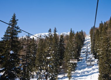 Kayak tesisi madonna di campiglio. İtalya