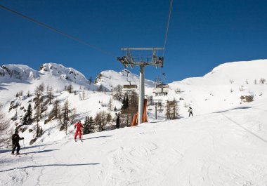 Kayak tesisi madonna di campiglio. İtalya