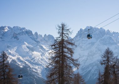 Kayak tesisi madonna di campiglio. İtalya