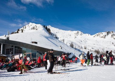 Kayak tesisi madonna di campiglio. İtalya