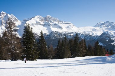 Kayak tesisi madonna di campiglio. İtalya