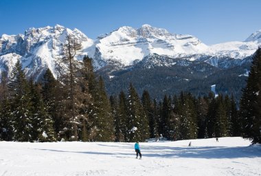 Kayak tesisi madonna di campiglio. İtalya