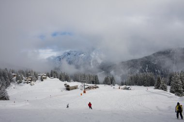 Kayak tesisi madonna di campiglio. İtalya