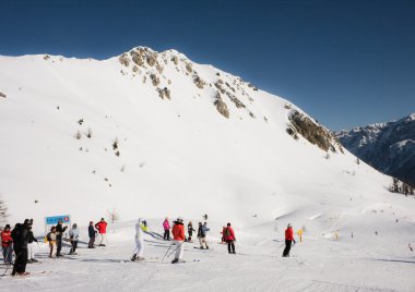 Kayak tesisi madonna di campiglio. İtalya